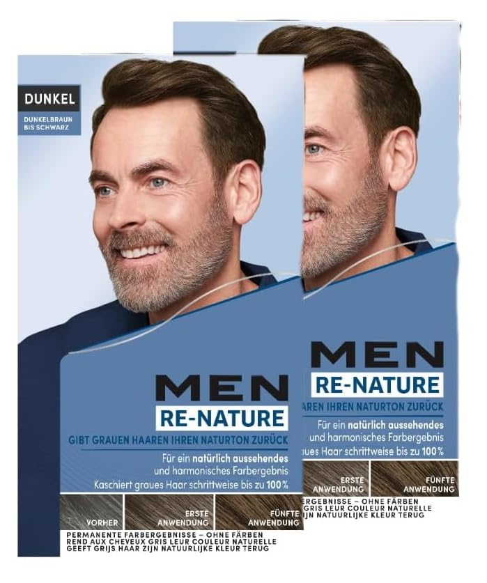 Men Perfect Re-Nature Männer Dunkelbraun bis Schwarz (2x 145 ml), Re-Pigmentierungs-Creme, stellt oh