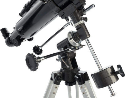 Celestron 21048 PowerSeeker 80EQ Refraktor-Teleskop - mit Zwei Okularen, seitenrichtigem Spiegel, Ei