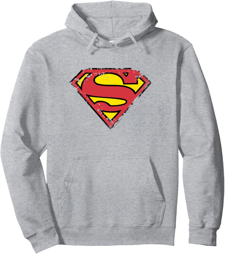 Superman Distressed Shield Pullover Hoodie