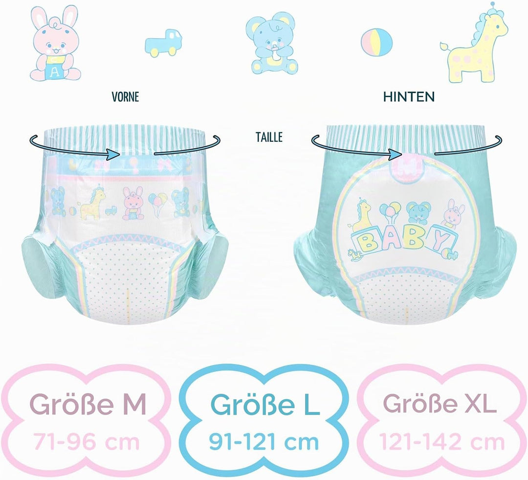 LittleForBig Verstellbarer Klettverschluss Erwachsenen Gedruckten Windeln 10 Stück - Baby Parade (X-