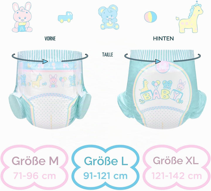 LittleForBig Verstellbarer Klettverschluss Erwachsenen Gedruckten Windeln 10 Stück - Baby Parade (X-
