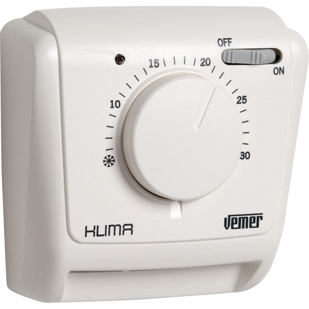 VEMER VE021200 KLIMA SI - Mechanischer Raumthermostat, Heizungsthermostat, Betrieb Heizung und Klima