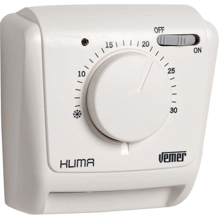 VEMER VE021200 KLIMA SI - Mechanischer Raumthermostat, Heizungsthermostat, Betrieb Heizung und Klima