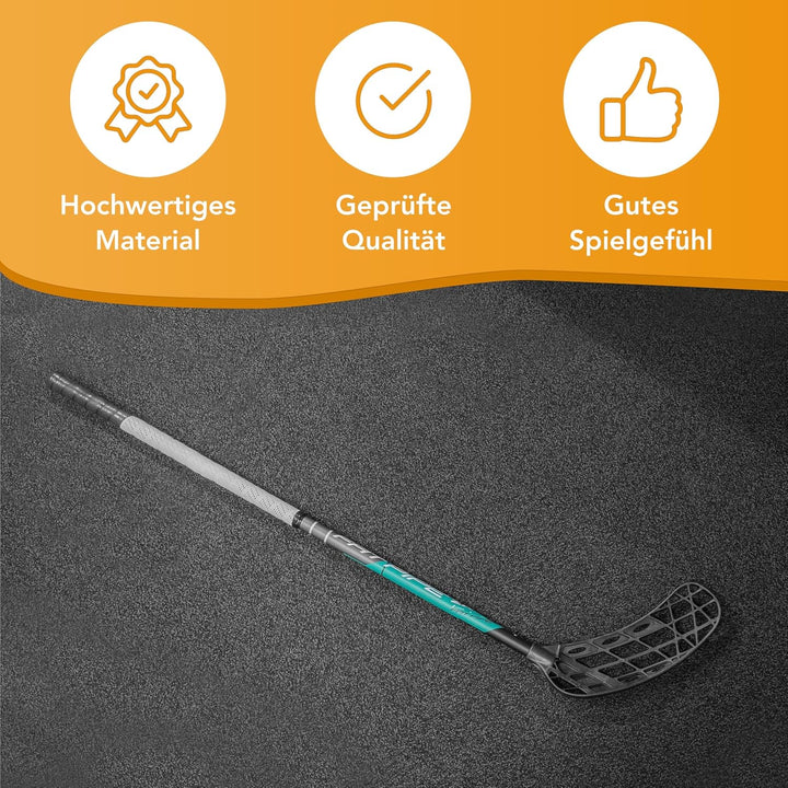 Fat Pipe Floorball Schläger Unihockey Stock Zack 33 Bone - Coral Green - IFF Zertifiziert, mit Bone