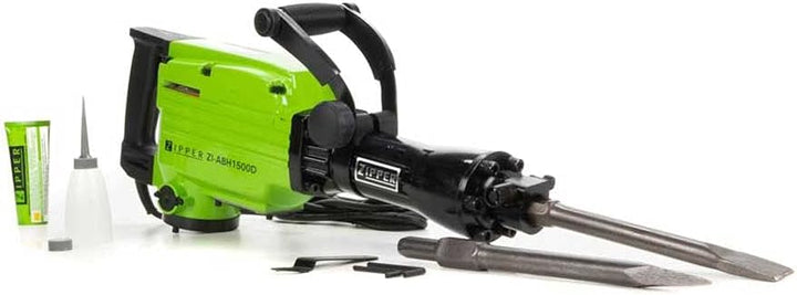 Zipper ZI-ABH1500D Sechskantschaft-Abbruchhammer 1500W 45 J inkl. Koffer, mit Zubehoer, 1 cm