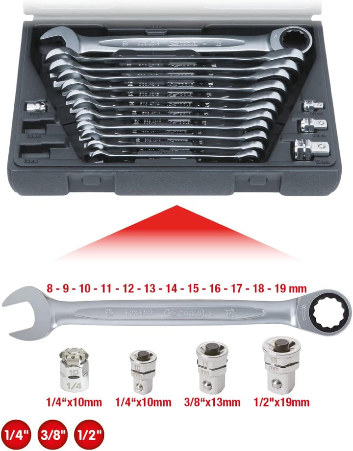 KS Tools 503.4266 GEARplus Ratschenringmaulschlüssel-Satz,