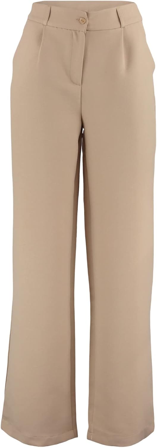 Trendyol Women's Herren Mittlerer Bund Wide Leg Hose Pants, Camel, 38