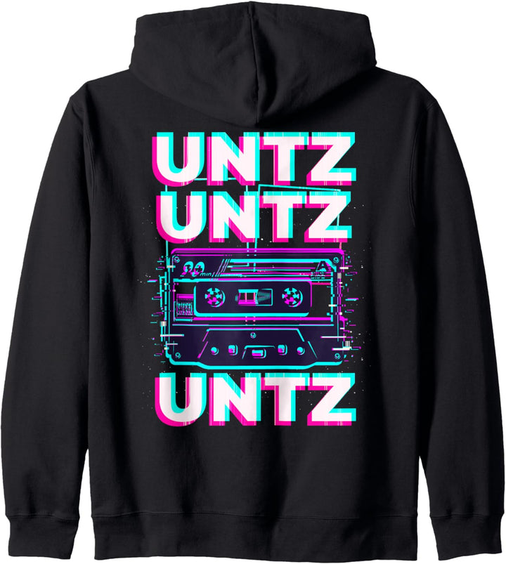 Aesthetic Synthwave Glitch Kasette Rave Festival Minimal Kapuzenjacke