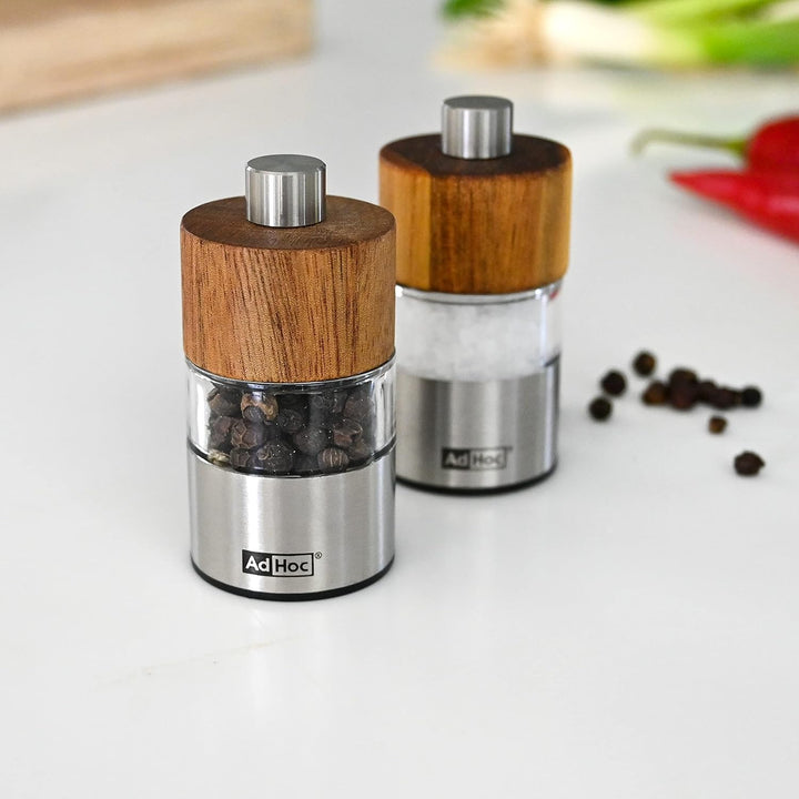 AdHoc MP33 2er-Set Pfeffermühle und Salzmühle DAVID mit Keramikmahlwerk (ohne Gewürz)