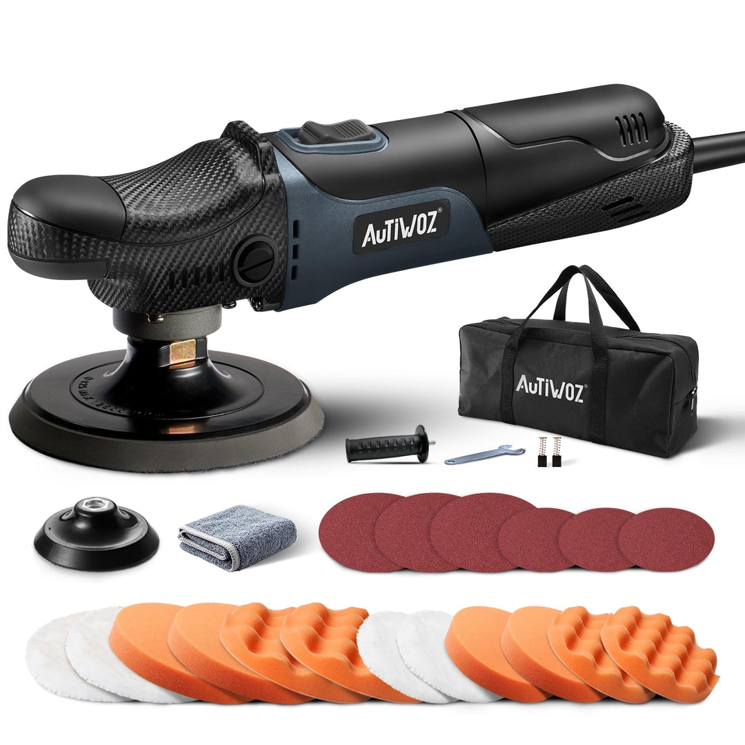 Mini Poliermaschine Auto, AUTIWOZ 630W Polierer mit 6 Variable Geschwindigkeit 2500-4500 RPM, Seiten