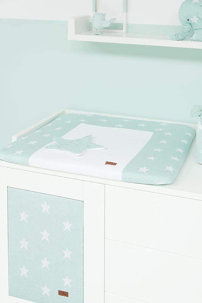 BO Baby's Only - Wickelauflagenbezug Star - Anthrazit/Grau - 75x85 cm, Anthrazit/Grau