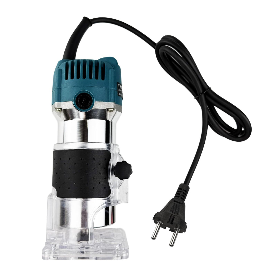 Elektrischer Oberfräse Kantenfräse, 220V 800W Oberfräse Trimmer mit Transparenter Grundkantenführung