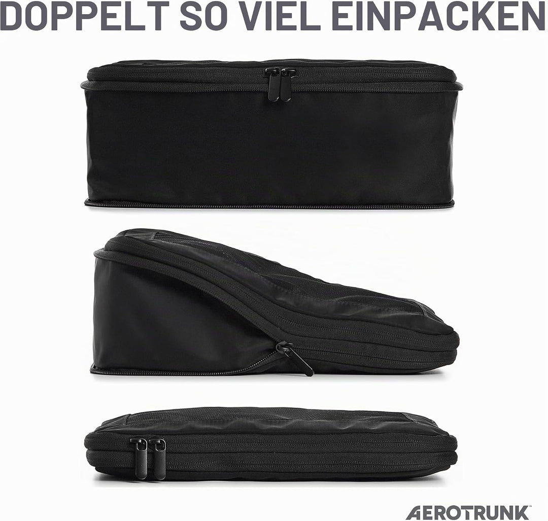 Aerotrunk Kompressions-Verpackungswürfel für Koffer – Doppelreissverschluss, Kompressions-Gepäck-Org