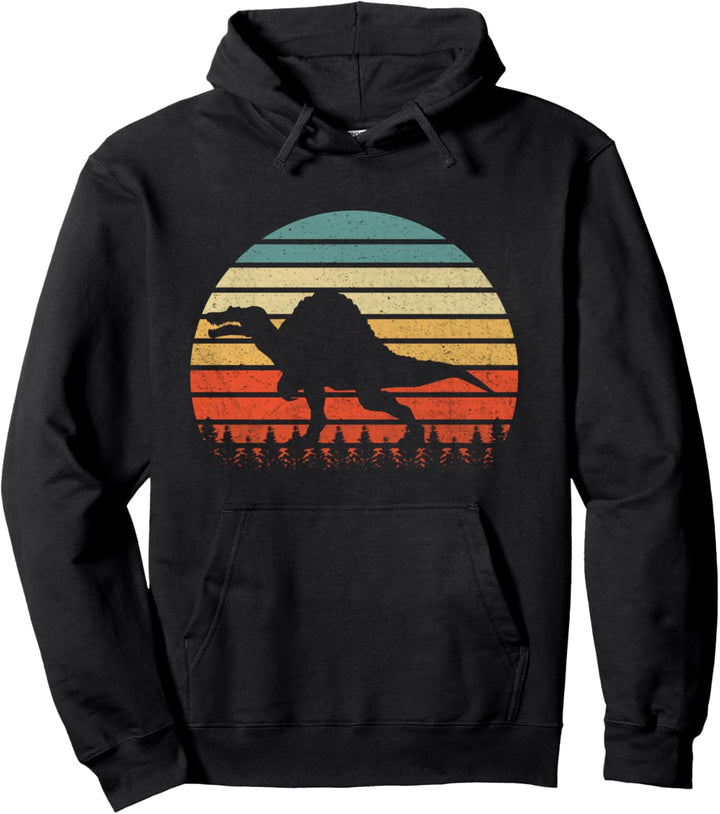 Vintage Spinosaurus Dinosaurus Sonnenuntergang Retro Pullover Hoodie