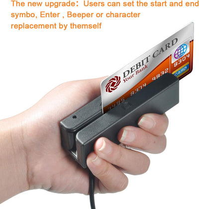 Cuifati Magnetischer USB-Kreditkartenleser, 3-Spur-Smartcard-Leser MSR580, für TXT, Word, Excel, POS