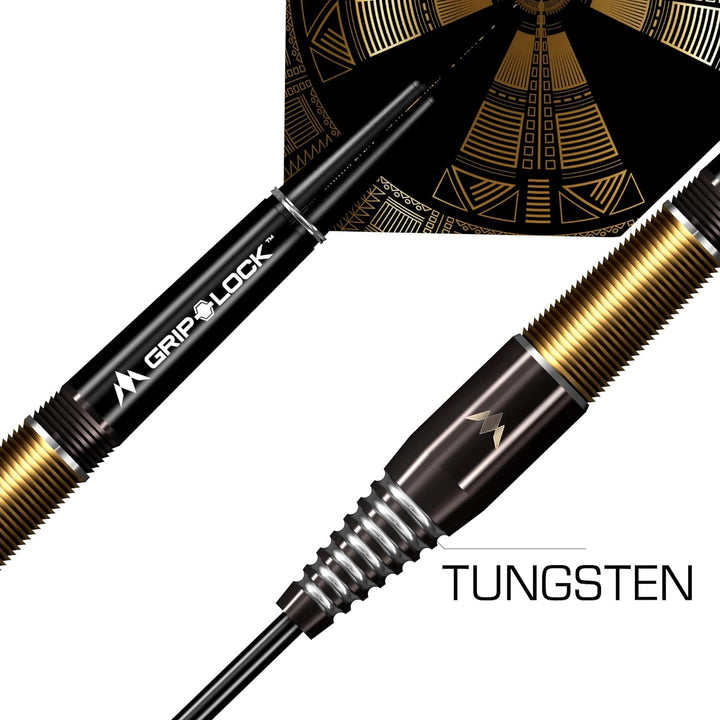 Mission Darts Crypt | Dartpfeile-Set mit Premium 90% Wolfram schwarz und gold PVD beschichtetem Scha