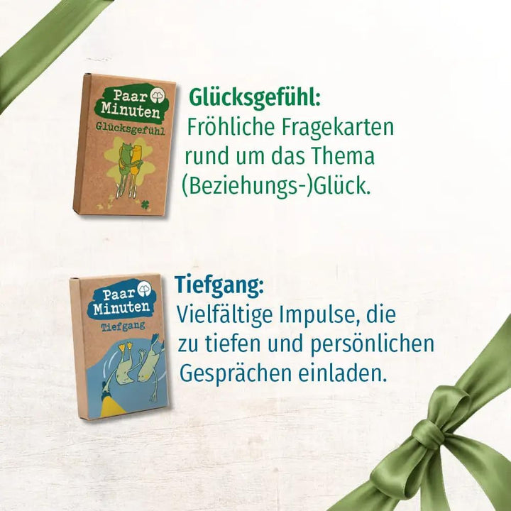 Das Neue PaarMinuten Doppelpack – 2 Spiele mit je 53 interaktiven Gesprächsimpulsen für Paare – Vale