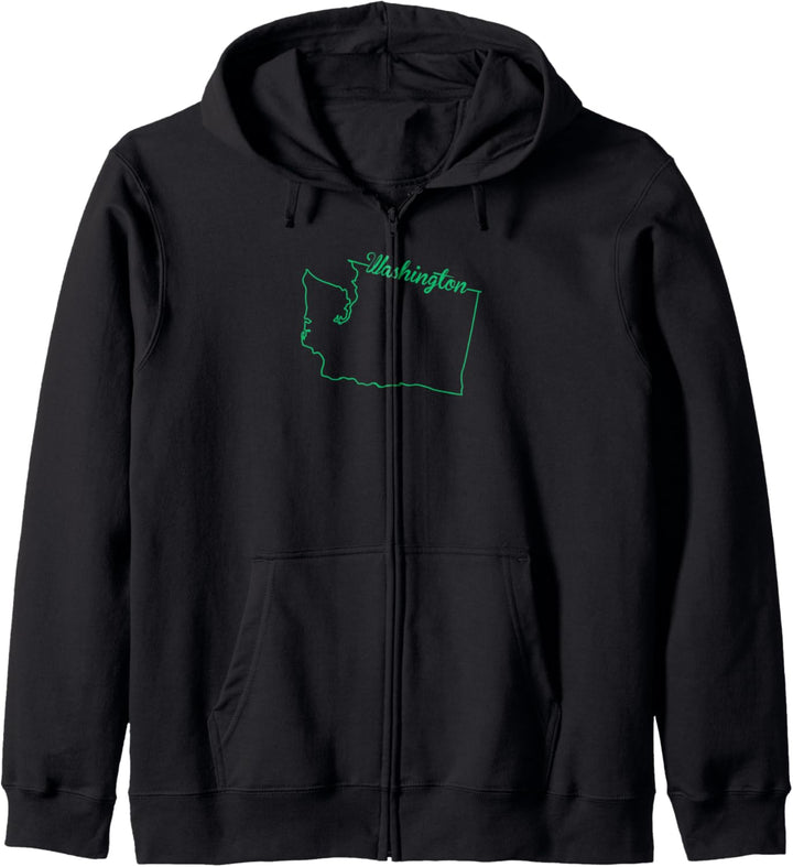 Bundesstaat Washington Karte Art Home Vacation Souvenir Kapuzenjacke