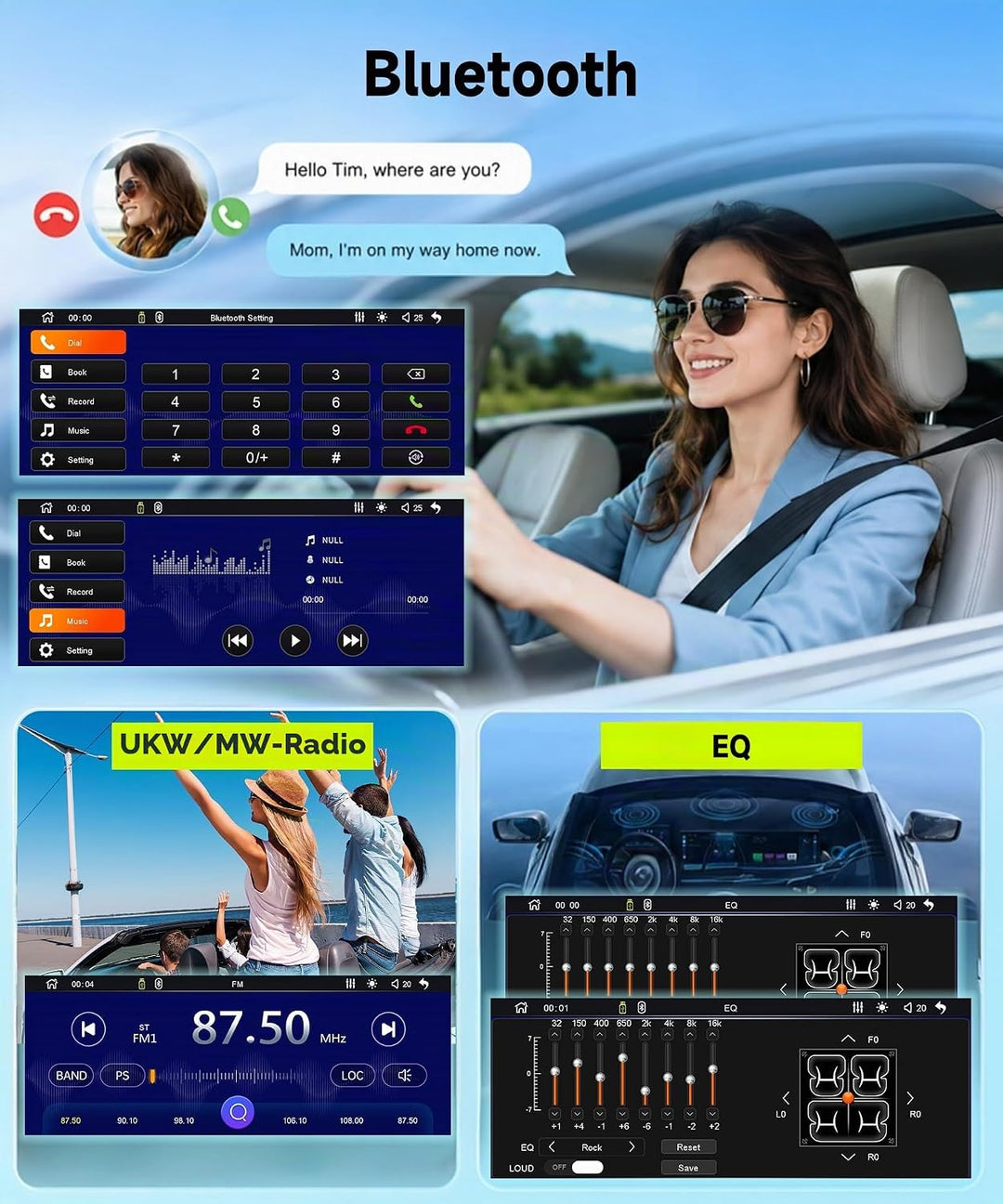 Rimoody DAB+/DAB Autoradio 1 Din mit Wireless Carplay Android Auto Bluetooth 5.2, 6.9 Zoll Touchscre
