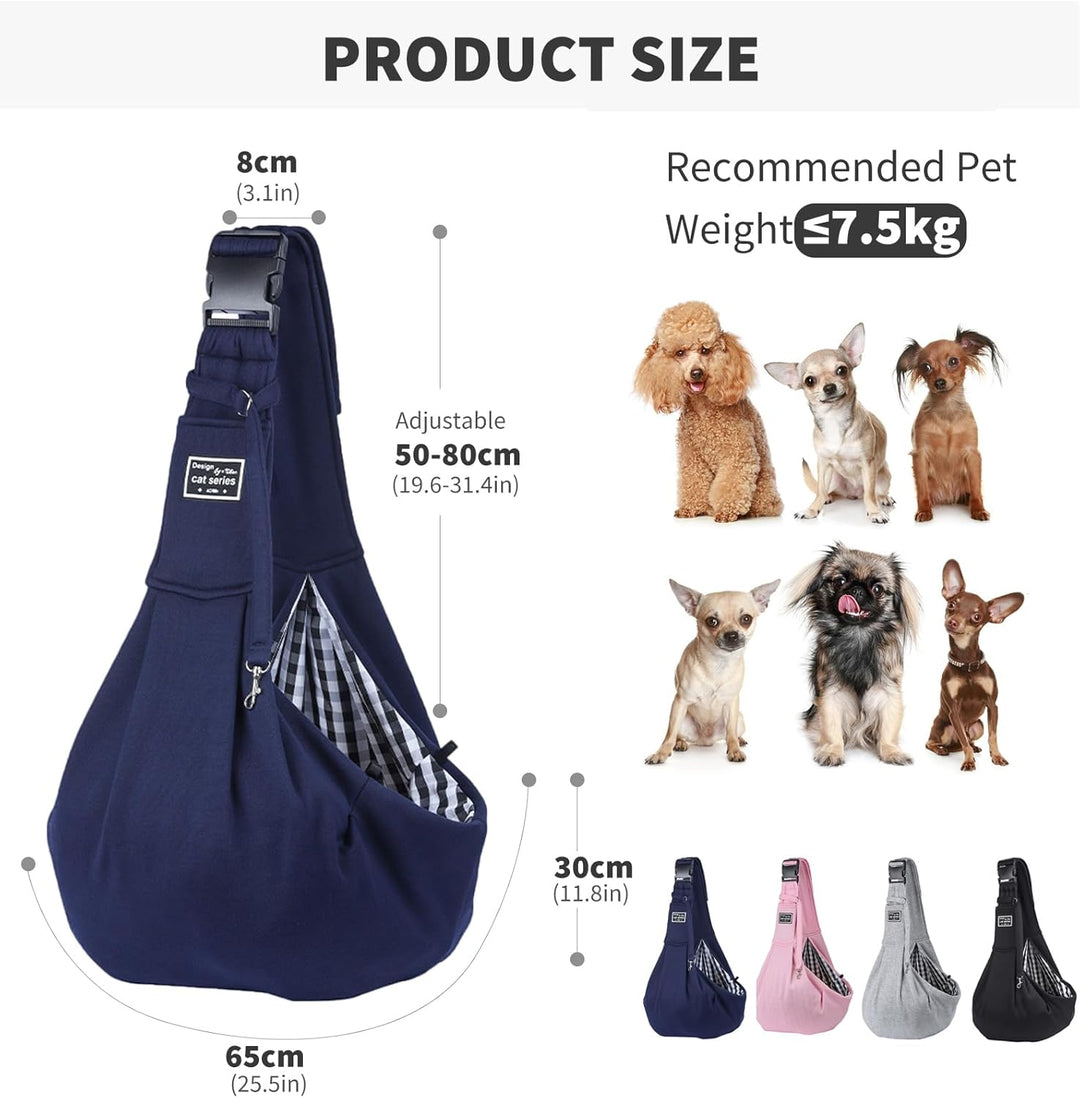 PETCUTE Hundetragetasche Bis 7.5 kg,Verstellbar Sicherer Tragegurt Transporttasche für Hunde mit Fro