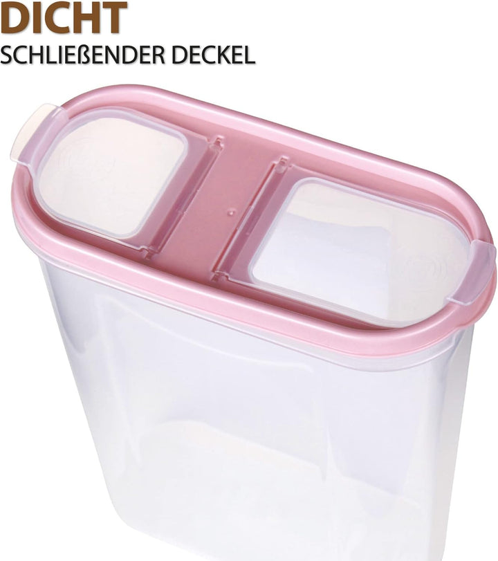Bestgoodies Vorratsdosen mit Deckel (6er Pack - Altrose) 2,8 Liter, Luftdicht Schüttdose BPA frei le