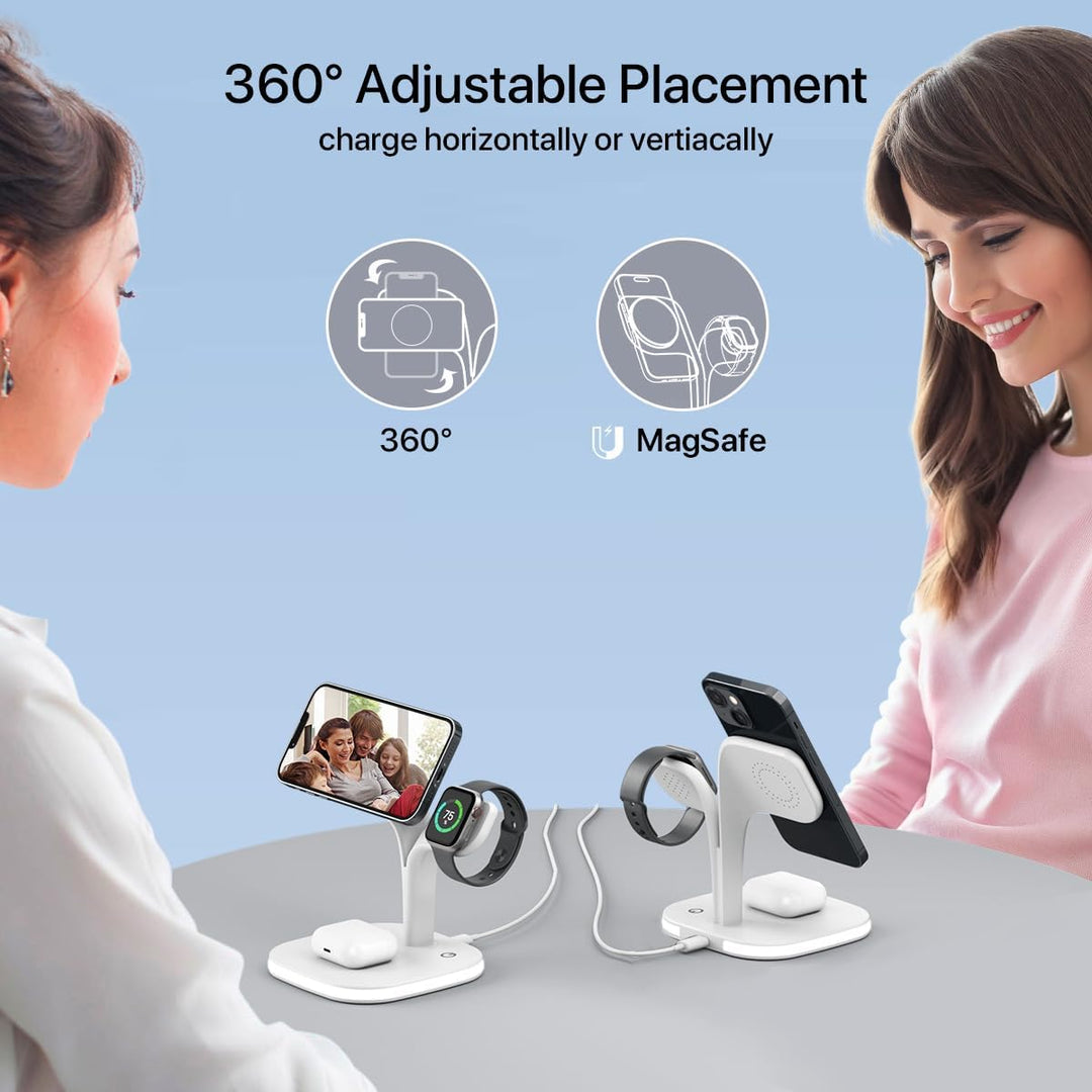 EXW 5-In-1 Apple Ladestation, Mag-Safe Ladegerät für iPhone 17/16/15/14/13/12 Serie, Faltbar iPhone