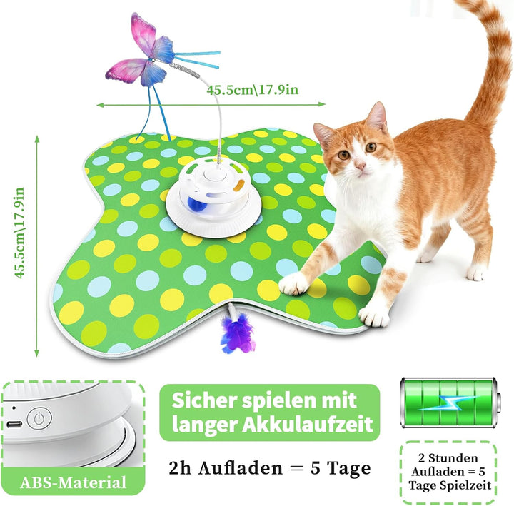 Interaktives Katzenspielzeug Elektrisch: 3-in-1 Automatisches Katzen Spielzeug abs-Material mit Flut