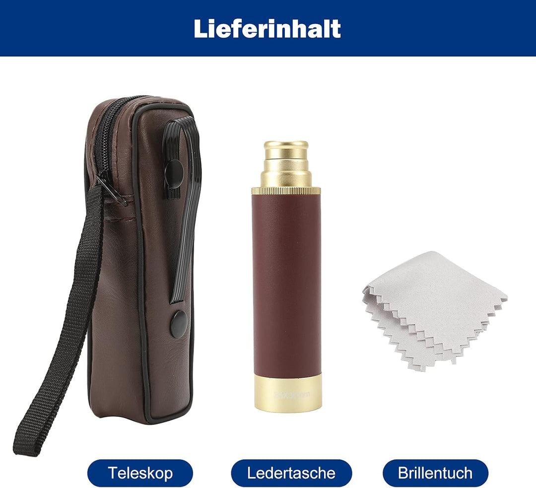 Dyna-Living Taschenteleskop Fernrohr Hand teleskop Monocular Telescope für Wanderungen, Radtouren, V