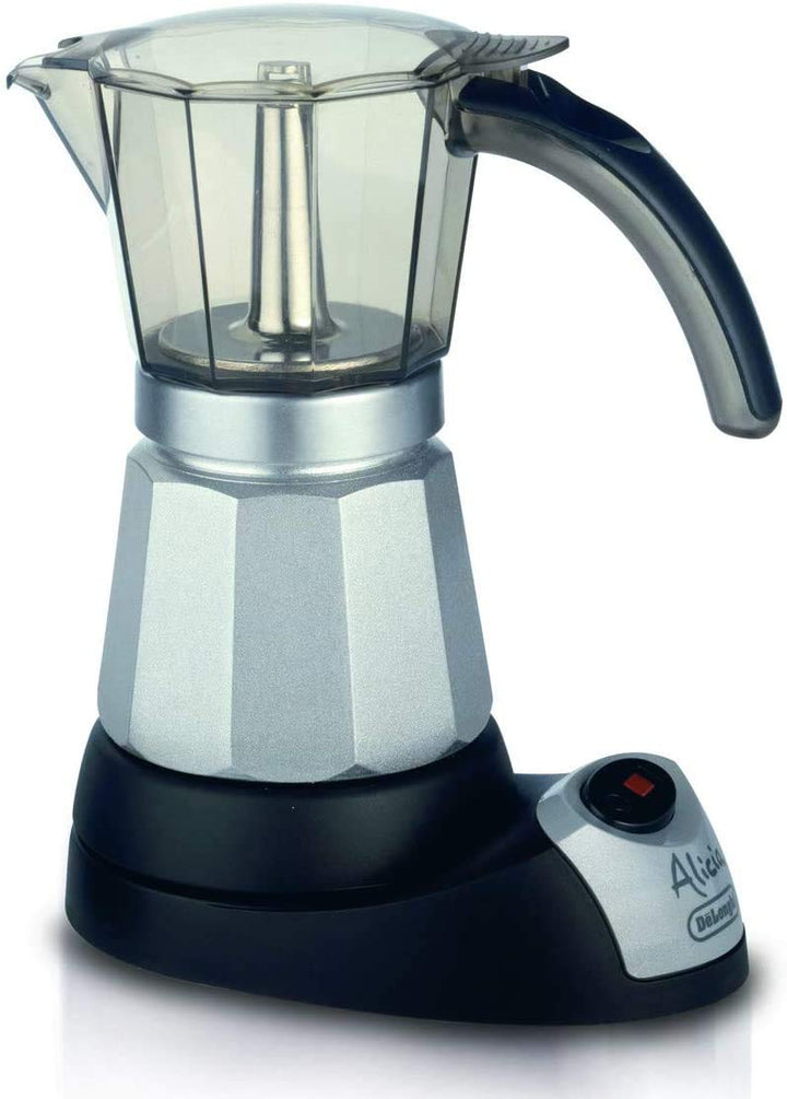 De'Longhi Alicia Plus EMKM6.B Mokkakanne (360° drehbar, 550 W) Silber-Schwarz