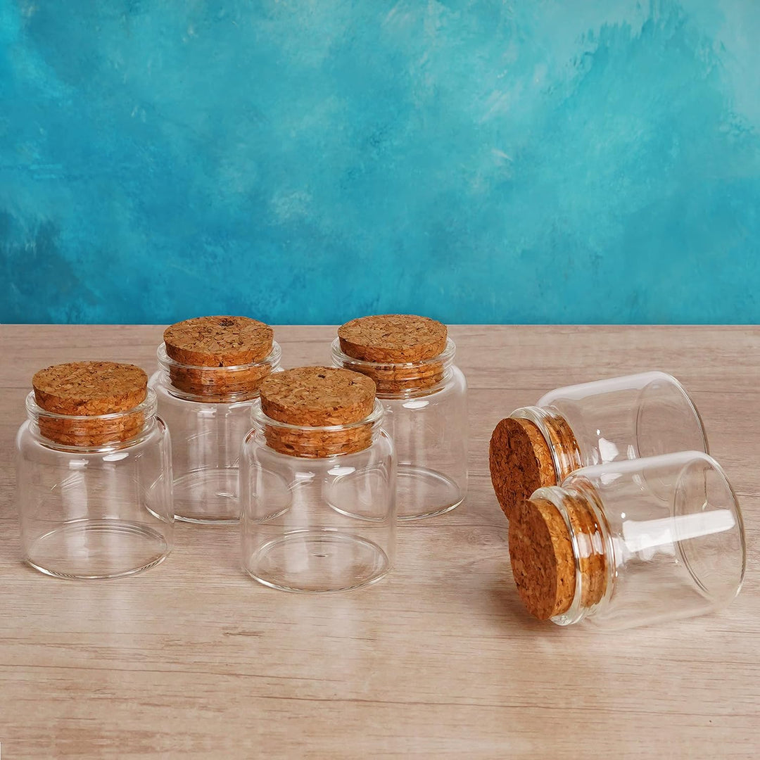 BELLE VOUS 12er Pack Kleine Glasflaschen zum Befüllen mit Korkdeckel - 45-50 ml - Luftdichte Kleine