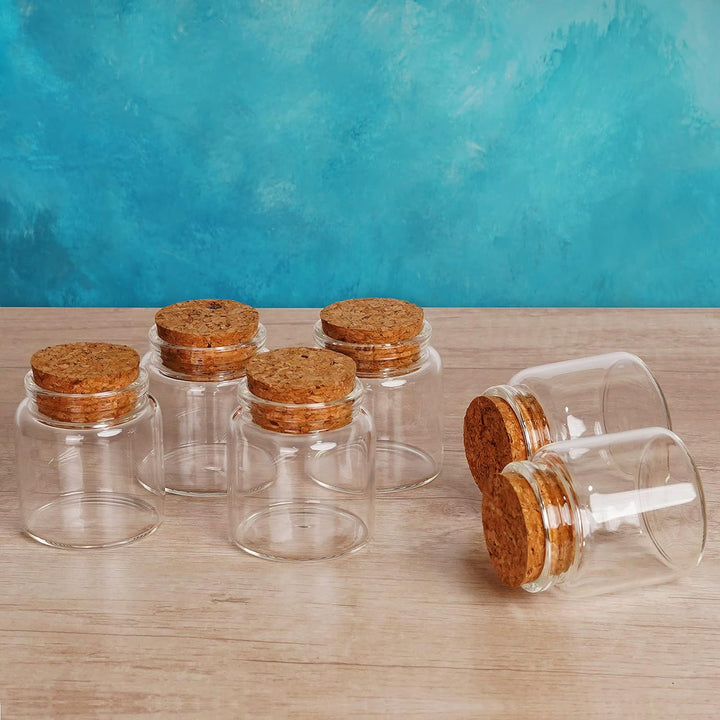 BELLE VOUS 12er Pack Kleine Glasflaschen zum Befüllen mit Korkdeckel - 45-50 ml - Luftdichte Kleine