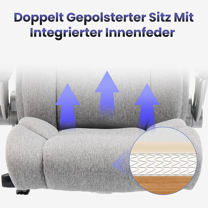 COLAMY Bürostuhl Ergonomisch, Chefsessel mit Hoher Rückenlehne, Ergonomischer 360° Drehstuhl für Bür