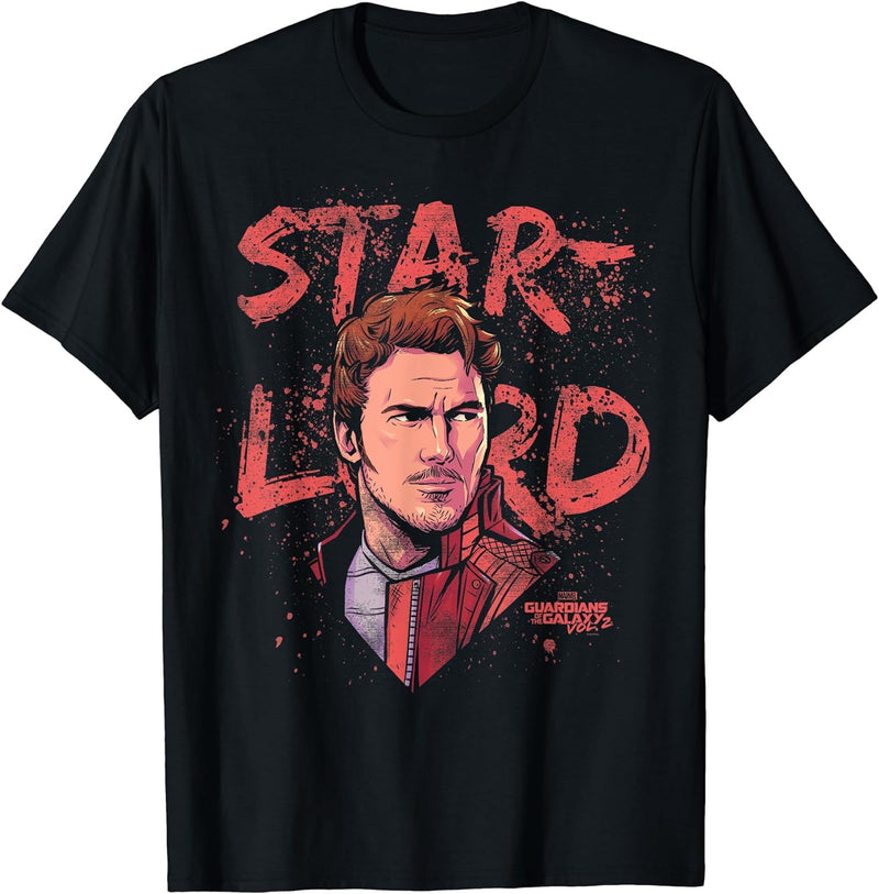 Mens Marvel Star-Lord Guardians of Galaxy 2 Speck Graphic T-Shirt Medium Navy