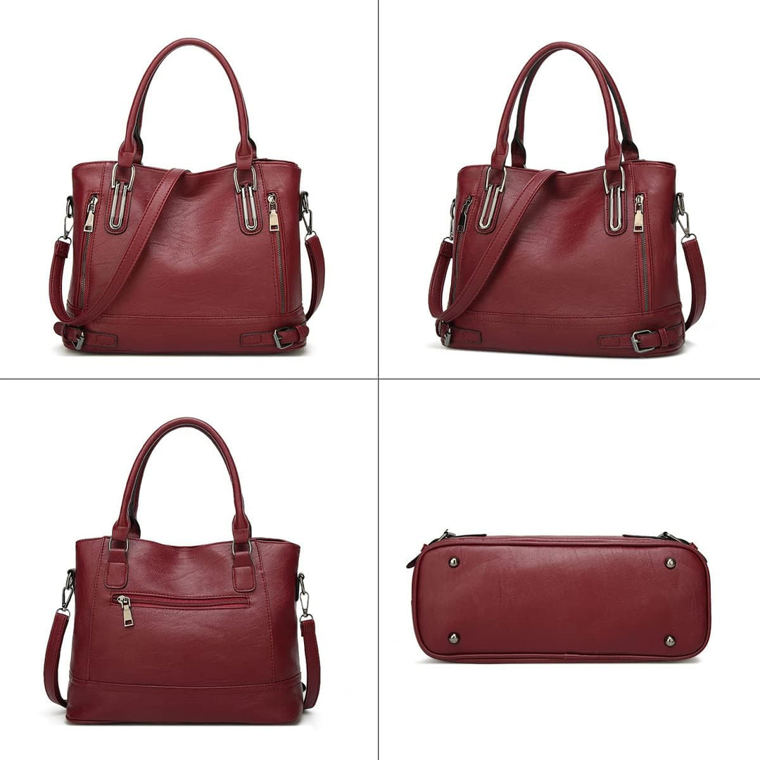 Damen Tasche Handtasche Umhängetasche Schultertasche Frauen Kulturbeutel Weekender Klein PU Leder DE