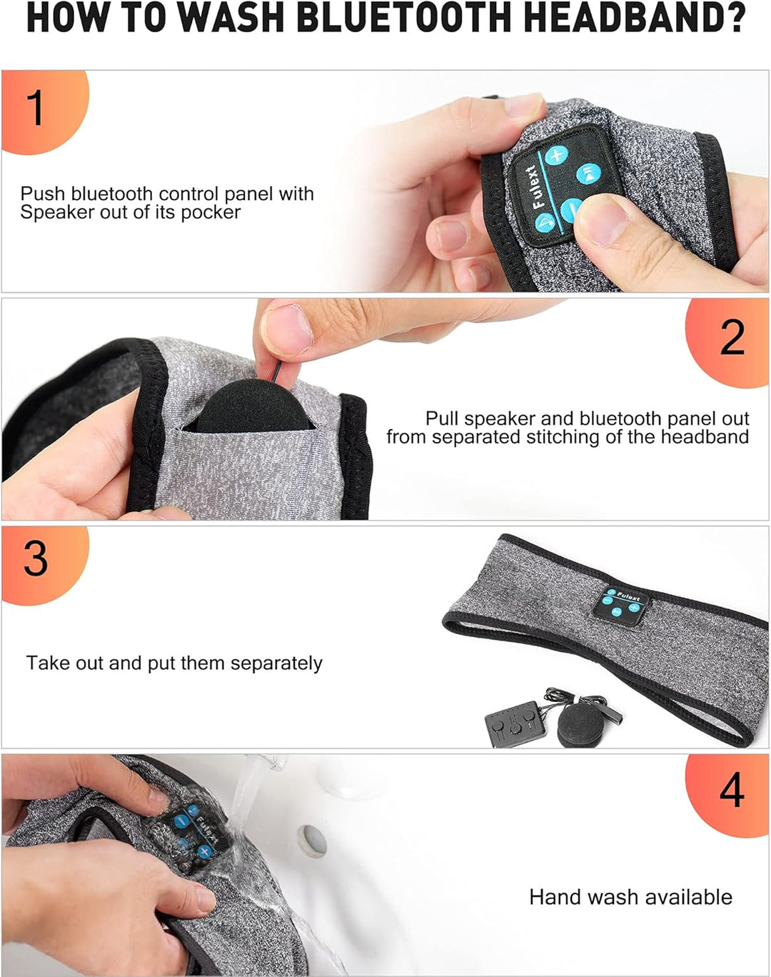 Schlafkopfhörer, Bluetooth-Stirnband, Schlafkopfhörer, Sport-Kopfband, Lange Spielzeit, Schlaf-Heads