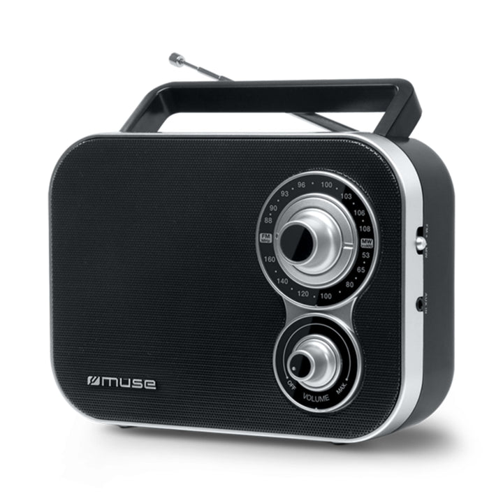 Muse M-051R tragbares Retro-Radio, UKW und MW, Netz- und Batteriebetrieb, Teleskopantenne, AUX-In, s