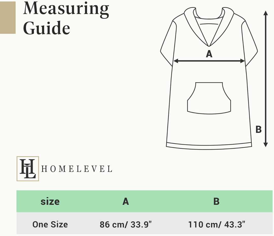 HOMELEVEL Badeponcho Unisex - Surf Poncho aus Baumwolle/Polyester - Handtuch für Erwachsene - Badema