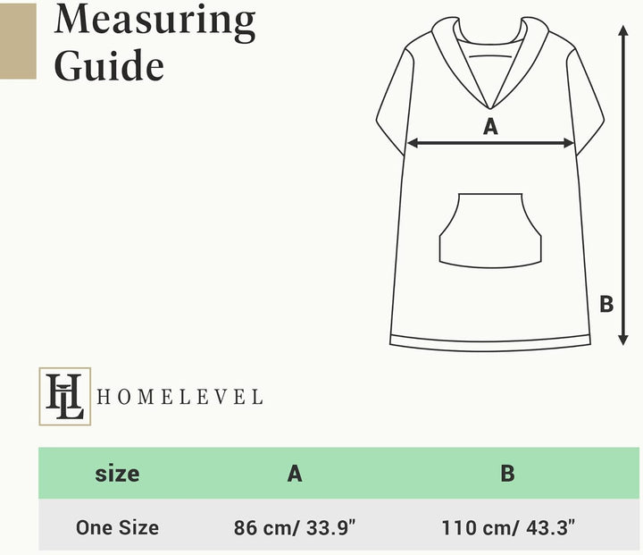 HOMELEVEL Badeponcho Unisex - Surf Poncho aus Baumwolle/Polyester - Handtuch für Erwachsene - Badema