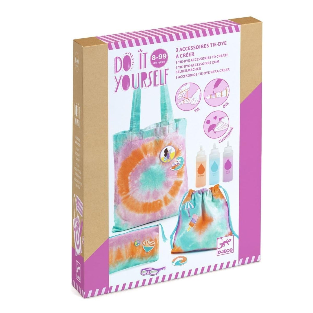 Djeco DIY: Batik-Set Taschen | Batikfarben Set waschfest | Batik Shirt | DIY Set Kinder | Stofffarbe