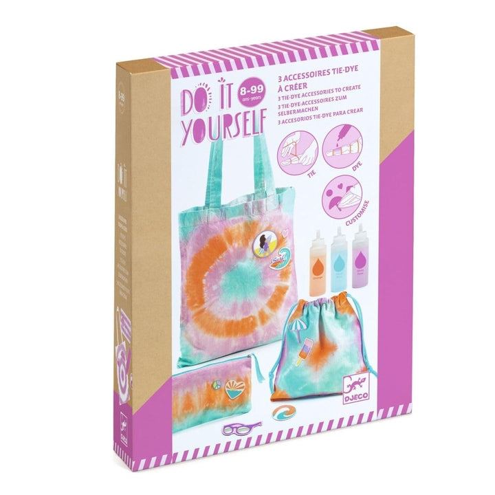 Djeco DIY: Batik-Set Taschen | Batikfarben Set waschfest | Batik Shirt | DIY Set Kinder | Stofffarbe