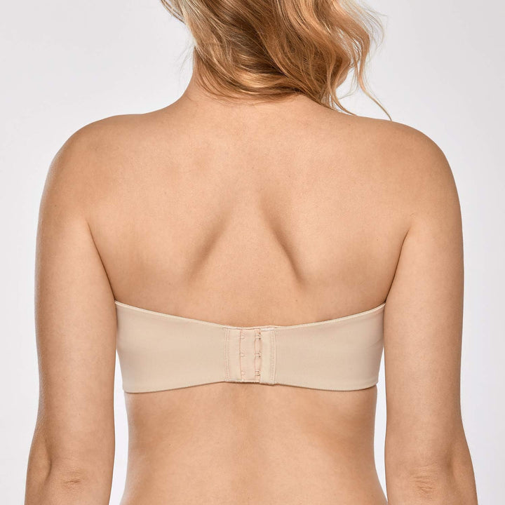 DELIMIRA Damen Minimizer Trägerloser BH mit Bügel Grosse Grössen Dirndl Bandeau BH ohne Polster 70E