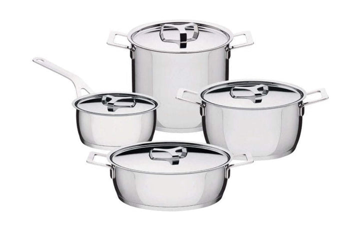 Alessi Pots&Pans, Topf (AJM100/20), (AJM101/16), Kasserolle mit Zwei Griffen (AJM101/20), Milchkocht