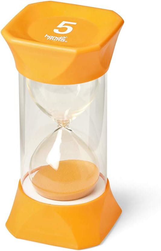 Learning Resources Jumbo-Sanduhr, 5-Minuten-Sanduhr mit gummierten weichen Endkappen, für ruhige Pau
