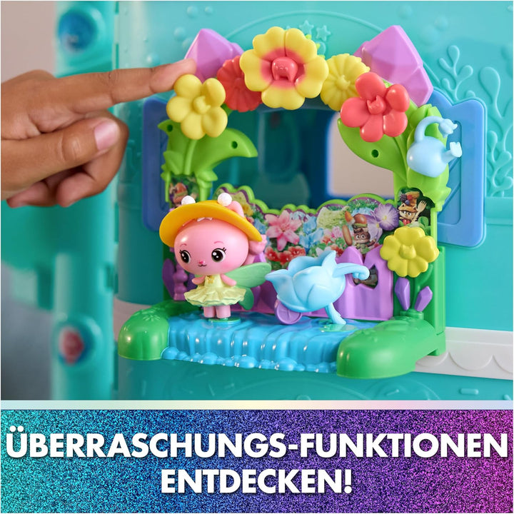 DREAMWORKS GABBY'S DOLLHOUSE: DER FILM - Queen Kitty Fees Kristall Garten Balkon, mit Spielfigur & Z