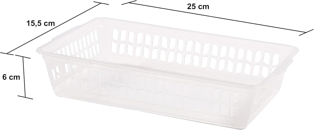 #11 24x Aufbewahrungskorb klein - transparent - 25 x 15 - Körbchen - Kunststoffkorb - Organizer - Or
