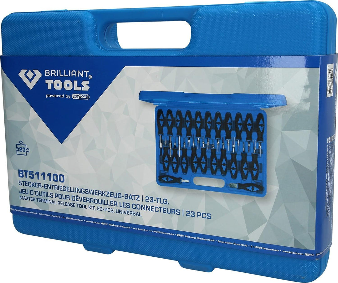 BRILLIANT TOOLS BT511100 Stecker-Entriegelungswerkzeug-Satz, 23-tlg [Powered by KS TOOLS]