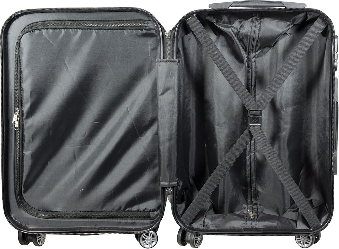 Trendyshop365 Hartschalen Reise-Koffer mit Motiv Bedruckt - Fly The World Weiss - 77 Zentimeter 94 L