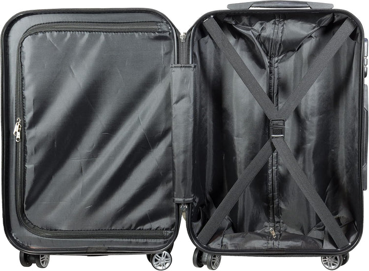 Trendyshop365 Hartschalen Reise-Koffer mit Motiv Bedruckt - Fly The World Weiss - 77 Zentimeter 94 L
