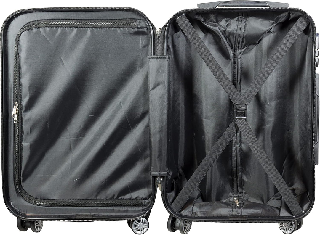 Trendyshop365 Hartschalen Reise-Koffer mit Motiv Bedruckt - Fly The World Weiss - 77 Zentimeter 94 L