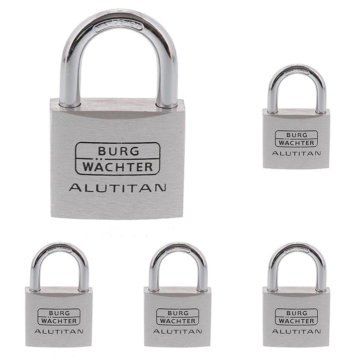 BURG-WÄCHTER Vorhangschloss Alutitan, Aluminium, 6, 5 mm Bügelstärke, Innenwerk rostfrei, 770 40 SB,
